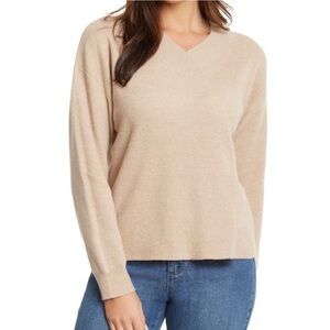Nine West Women’s V-Neck Sweater Almondine Size Large